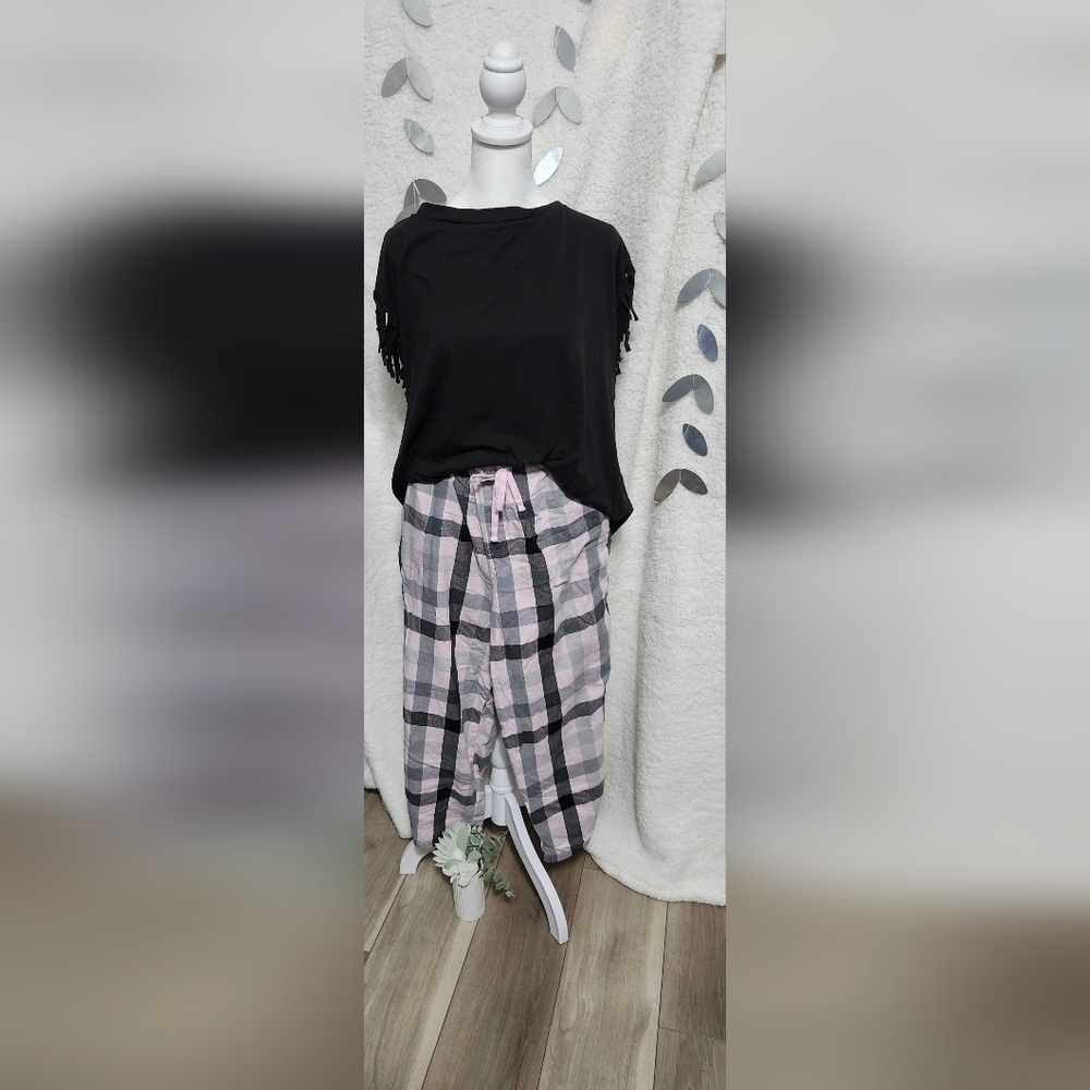 Joyspun Pink/Grey Flannel PJ Pants Size 16/18